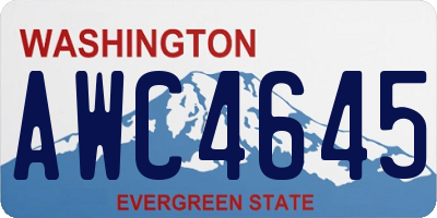 WA license plate AWC4645