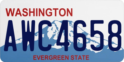 WA license plate AWC4658