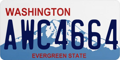 WA license plate AWC4664