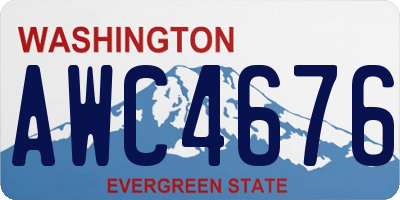 WA license plate AWC4676