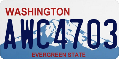 WA license plate AWC4703