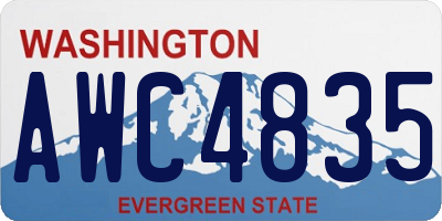WA license plate AWC4835