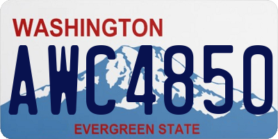 WA license plate AWC4850