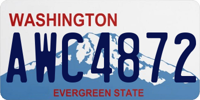WA license plate AWC4872