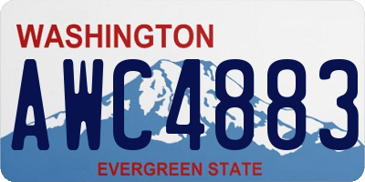 WA license plate AWC4883
