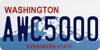 WA license plate AWC5000