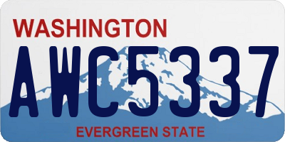 WA license plate AWC5337
