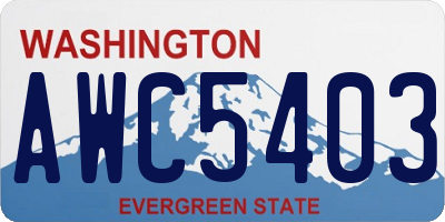 WA license plate AWC5403