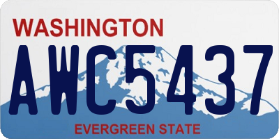 WA license plate AWC5437