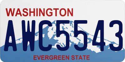 WA license plate AWC5543