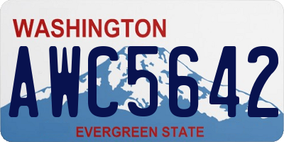 WA license plate AWC5642