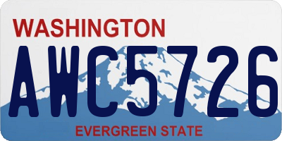 WA license plate AWC5726