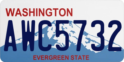 WA license plate AWC5732