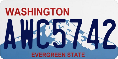 WA license plate AWC5742