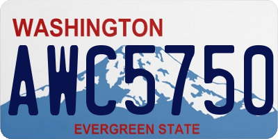 WA license plate AWC5750