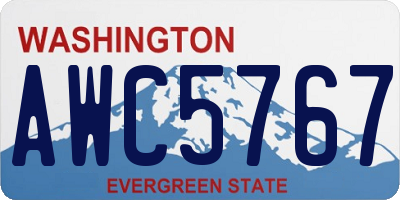 WA license plate AWC5767