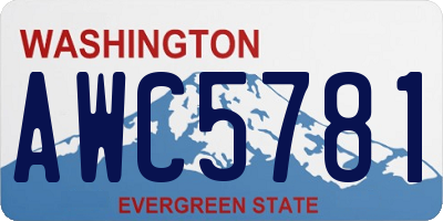 WA license plate AWC5781