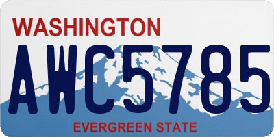 WA license plate AWC5785