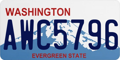 WA license plate AWC5796