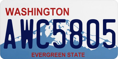 WA license plate AWC5805