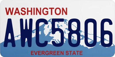 WA license plate AWC5806