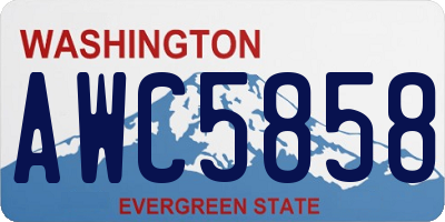 WA license plate AWC5858