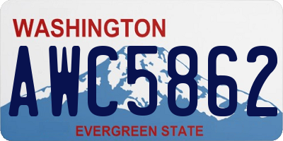 WA license plate AWC5862