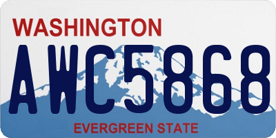 WA license plate AWC5868