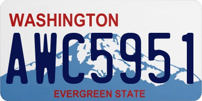 WA license plate AWC5951