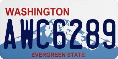 WA license plate AWC6289