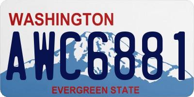 WA license plate AWC6881