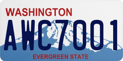 WA license plate AWC7001