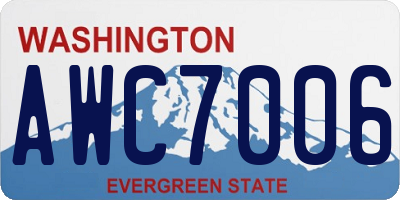 WA license plate AWC7006