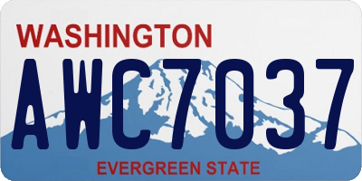 WA license plate AWC7037