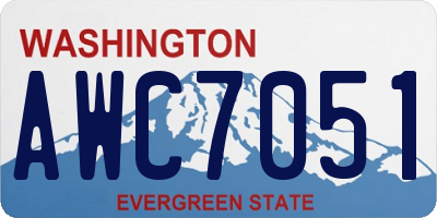 WA license plate AWC7051