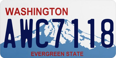 WA license plate AWC7118