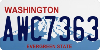 WA license plate AWC7363