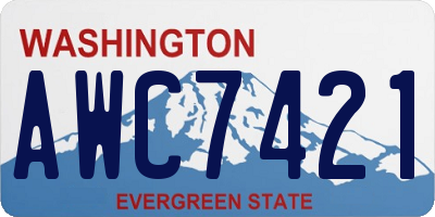 WA license plate AWC7421