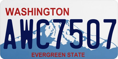 WA license plate AWC7507