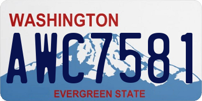 WA license plate AWC7581