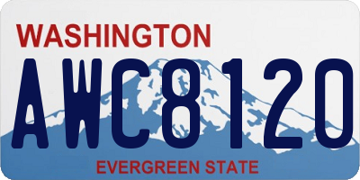WA license plate AWC8120