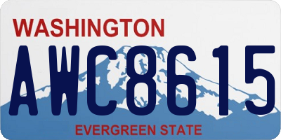 WA license plate AWC8615