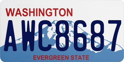 WA license plate AWC8687