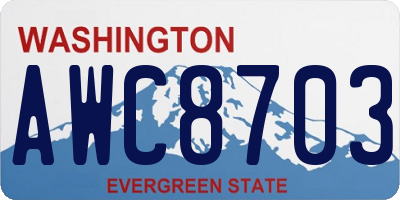 WA license plate AWC8703