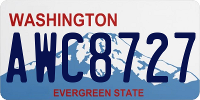 WA license plate AWC8727