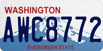 WA license plate AWC8772