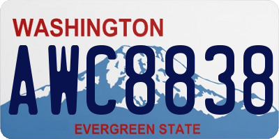 WA license plate AWC8838