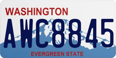 WA license plate AWC8845