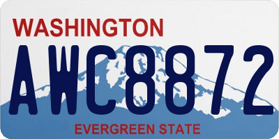 WA license plate AWC8872