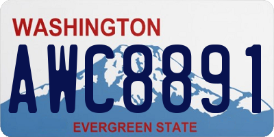 WA license plate AWC8891